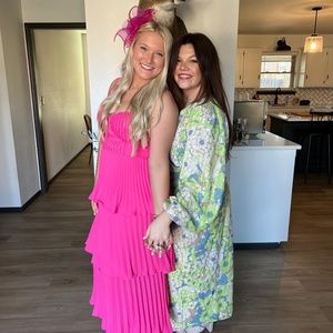 Sequin wrap midi dress in floral print